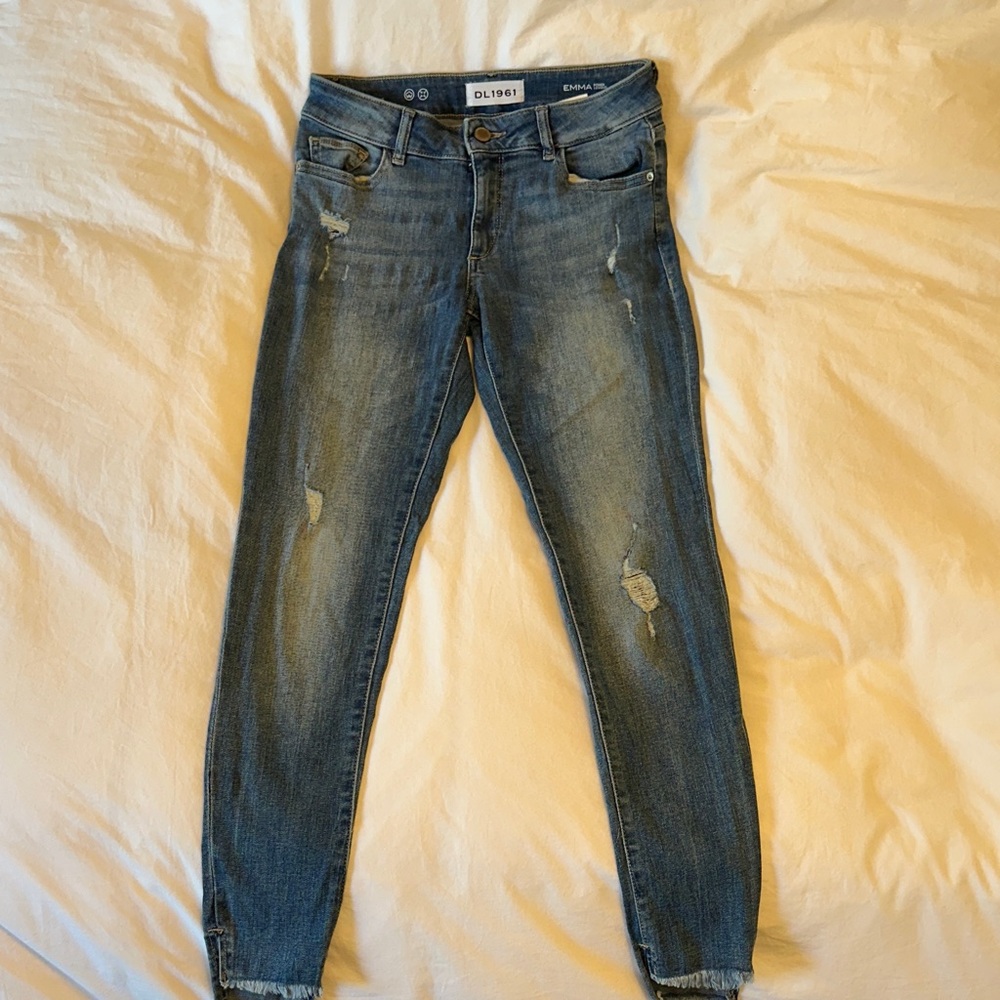 DL1961 Women's Distressed Blue Skinny Jeans